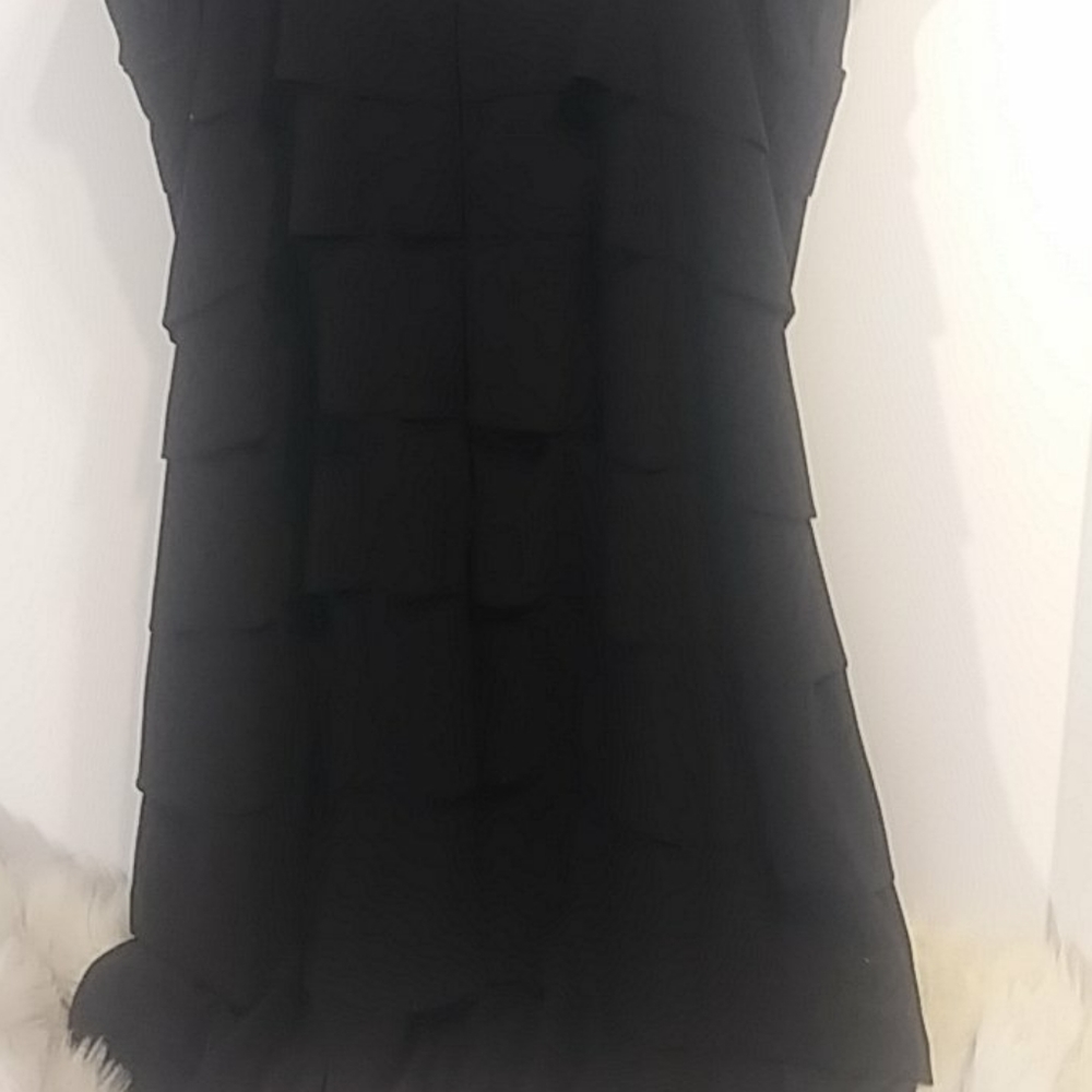 Black Ruffle Mini Dress - Picture 6 of 8